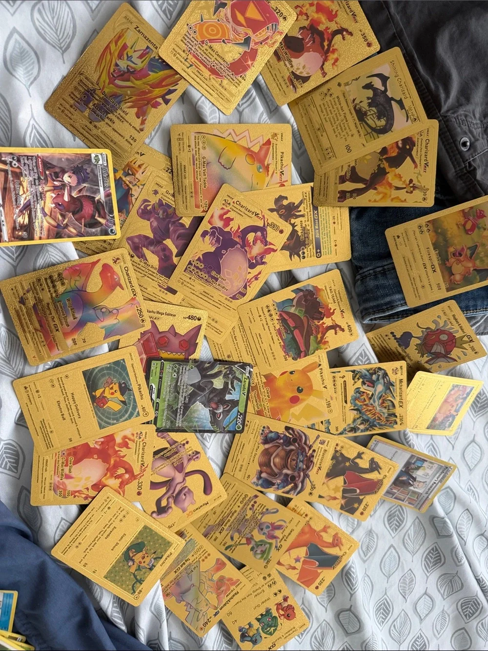 Pokemon Gold Foil Trading Card Lot - Yellow and Black Accents